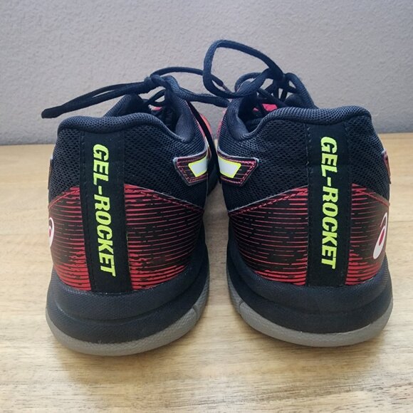 Asics GEL Rocket Mens Red Black Volleyball Court Shoes 1071A030 Size 9 42.5 - Picture 3 of 11